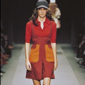 Rare Vintage Miu Miu Runway Romper Fall 2002 Y2K Colorblock Made in Italy IT 38